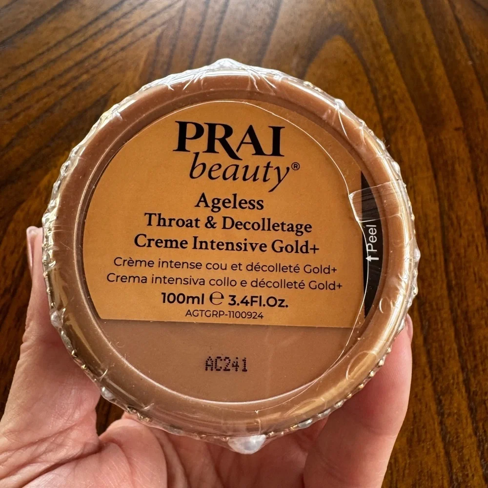 NEW Sealed PRAI Beauty Ageless Throat & Décolletage Creme Intensive Gold+ 3.4oz